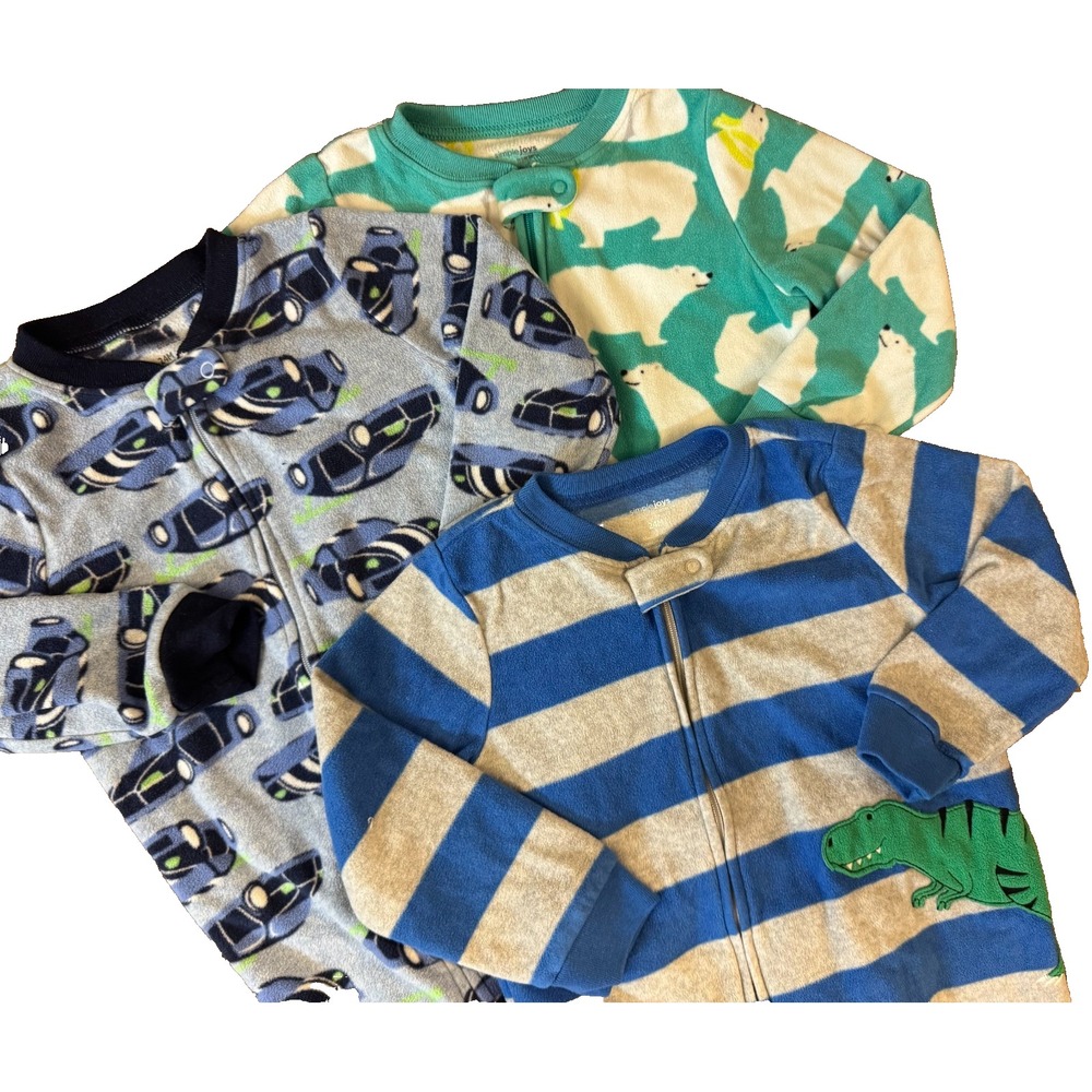 Carter's Simple Joys Toddler Baby Boy Footed Footie Pajamas Lot 24 Months Cars